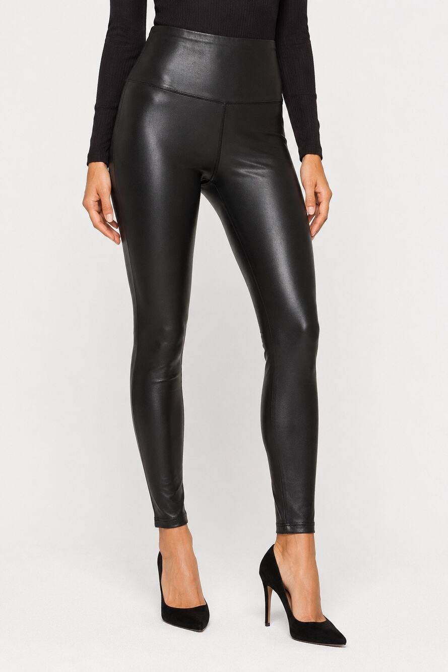 SPANX Faux Leather Leggings Women’s Small Black High Rise Stretch Skinny Pants